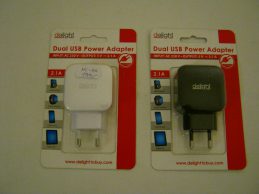 Delight hálózati adapter 2 USB aljzattal, AC 230 V/5 V. Új!, főkép